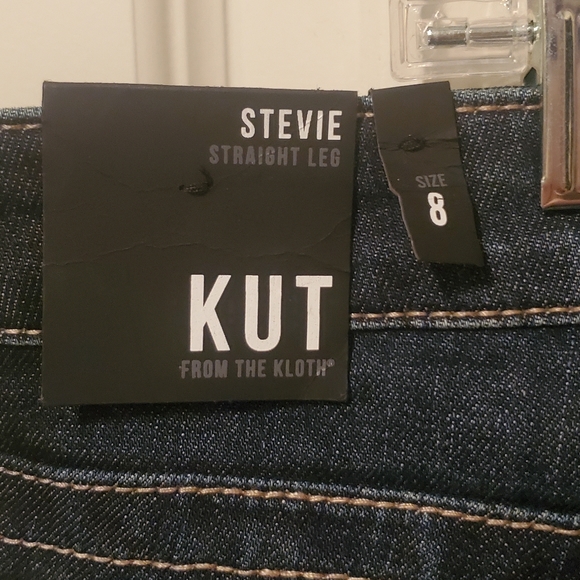 KUT from the Kloth Stevie Straight Leg Dark Blue Jeans Size 8 - Picture 10 of 12